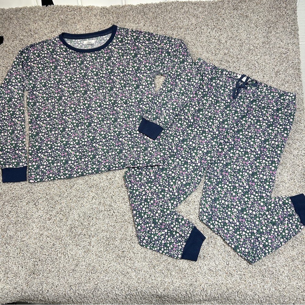 LC Lauren Conrad Purple Floral Pajama Set Women's Medium 2 Piece Sleep Set